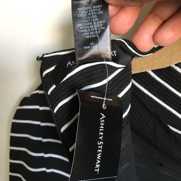 NWTS Ashley Stewart Dress Plus Size Black White Stripes - Picture 6 of 6